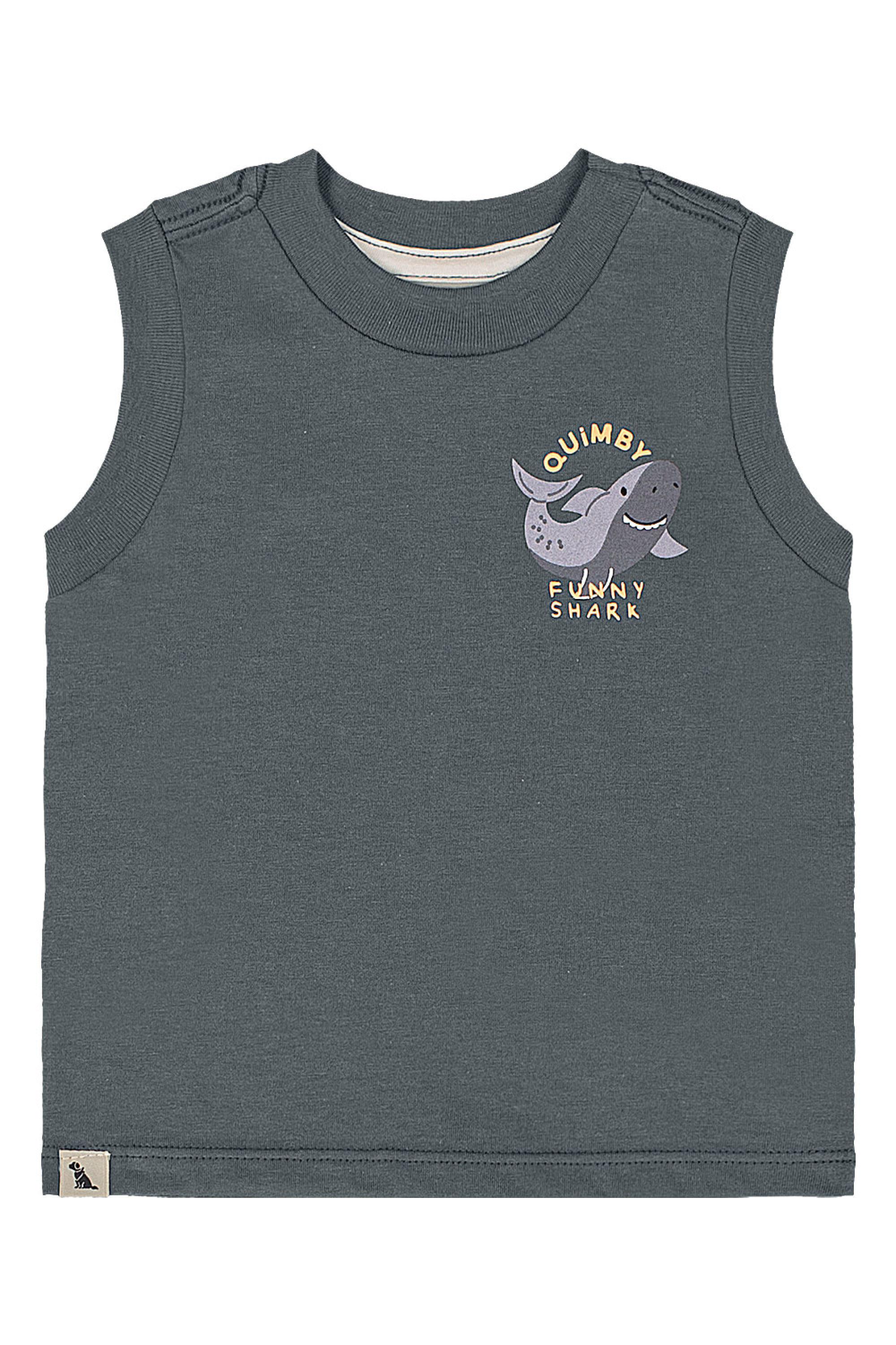 Conjunto para Bebê Menino Regata Shark e Bermuda (Cinza) Quimby - Imagem 3